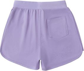 img 3 attached to 🩳 ALAVIKING Girls Cotton Shorts - Elastic Waistband Workout Shorts for Girls Ages 3-12 Years, Perfect for Athletics and Running