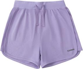 img 4 attached to 🩳 ALAVIKING Girls Cotton Shorts - Elastic Waistband Workout Shorts for Girls Ages 3-12 Years, Perfect for Athletics and Running