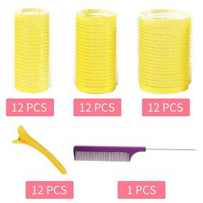 img 2 attached to 💇 36-Pack Salon Self Grip Hair Rollers Set - Big, Medium, Small Sizes for Perfect Heatless Curls, Includes Clips & Comb