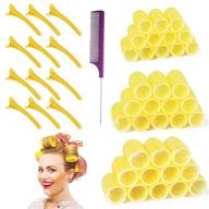 💇 36-pack salon self grip hair rollers set - big, medium, small sizes for perfect heatless curls, includes clips & comb logo