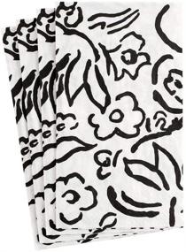 img 2 attached to 🖤 Double Pack of Caspari Matisse Paper Guest Towel Napkins in Elegant Black - Set of 30