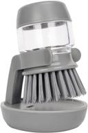 🧼 dapower soap dispensing palm scrub brush with drip tray - kitchen sink cleaning brush set for dishes, pots, pans - gray logo