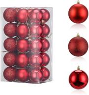 vibrant red shatterproof christmas balls - lessmo 30pcs xmas tree ornaments for stunning holiday decorations логотип