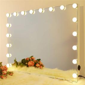 img 4 attached to AMST Hollywood Lighted Makeup Vanity Mirror with 3 Color Modes and Touch Sensor - Large Tabletop or Wall Mounted Cosmetic Mirror with USB Charging Port