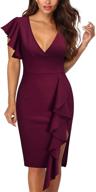 👗 deep v sleeves cocktail dress for women - knitee women's clothing logo