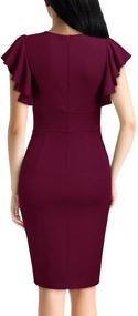 img 1 attached to 👗 Deep V Sleeves Cocktail Dress for Women - Knitee Women's Clothing