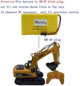 img 3 attached to 🔋 Blomiky 2 Pack 7.2V 700mAh Ni-Cd Rechargeable Battery Pack - Compatible with Huina 1550 RC Excavator