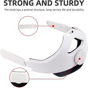 img 1 attached to 🔧 White Adjustable Head Trap for Oculus Quest 2 with Head Cushion - Enhanced Comfort and Pressure Reduction Replacement for Elite Strap