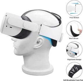 img 3 attached to 🔧 White Adjustable Head Trap for Oculus Quest 2 with Head Cushion - Enhanced Comfort and Pressure Reduction Replacement for Elite Strap