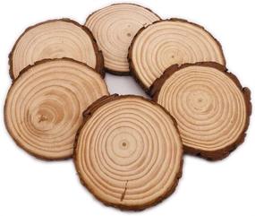 img 3 attached to 🌳 DIY Rustic Wedding Decor: 16 Natural Wood Slices with Bark for Coasters, Ornaments & Crafts