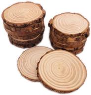 🌳 diy rustic wedding decor: 16 natural wood slices with bark for coasters, ornaments & crafts logo
