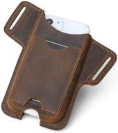 universal men's leather phone holster waist bag with belt hole - easyant purse case logo