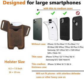 img 3 attached to Universal Men's Leather Phone Holster Waist Bag with Belt Hole - EASYANT Purse Case