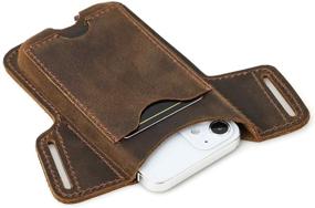 img 1 attached to Universal Men's Leather Phone Holster Waist Bag with Belt Hole - EASYANT Purse Case