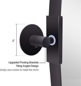 img 2 attached to 🌙 20x28 Black Oval Pivot Mirror for Bathroom - MOON MIRROR Stainless Steel Frame, 1" Deep Set Design, Wall Mounted & Hangs Vertical