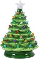 🎄 exquisite youngs ceramic vintage led table top christmas tree - unmatched festive charm logo