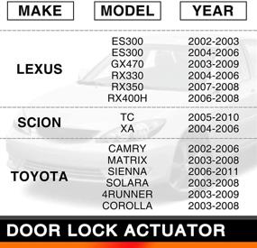 img 3 attached to 🔑 Замена мотора привода замка двери для моделей Toyota / Lexus / Scion - переднее левое расположение водителя для 4Runner, Camry, Matrix, Sienna, Solara, ES330, GX470, tC, xA