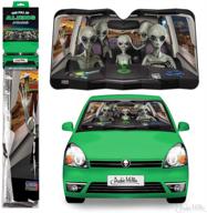 alien extravaganza: archie mcphee auto-full of aliens car travel accessories featuring windshield sun shades logo