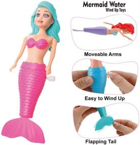 img 3 attached to 🧜 Fun-filled Bath Time Adventures: Liberty Imports 6 Pack Mermaid Princess Bath Toys for Toddlers Girls - Wind Up Flapping Tails, Perfect for Water Play in Bathtubs and Swimming Pools!