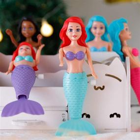 img 2 attached to 🧜 Fun-filled Bath Time Adventures: Liberty Imports 6 Pack Mermaid Princess Bath Toys for Toddlers Girls - Wind Up Flapping Tails, Perfect for Water Play in Bathtubs and Swimming Pools!