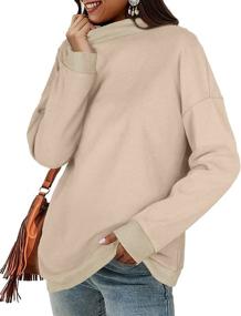 img 2 attached to 👚 OFEEFAN Women's Oversized Sweatshirt: Mock Neck, Long Sleeve Tunic Top