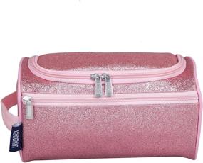 img 3 attached to 🌸 Wildkin Pink Glitter Toiletry Bag - Spacious 9.5 x 5 x 5 Inches Travel Bag for Boys, Girls, and Adults - Multifunctional, Ideal Size for Overnight or Weekend Trips - BPA-Free