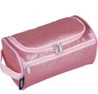 🌸 wildkin pink glitter toiletry bag - spacious 9.5 x 5 x 5 inches travel bag for boys, girls, and adults - multifunctional, ideal size for overnight or weekend trips - bpa-free logo