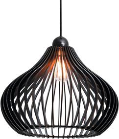 img 4 attached to Bellaniks Wood Pendant Light: Stylish Easy-to-Assemble Chandelier for Modern Boho Decor - Ideal for Dining, Kitchen, Bedroom, Living Room