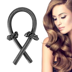 img 4 attached to 🔥 Heatless Curling Rod Headband for TikTok, Sleep-In Hair Curlers for Long Hair, Soft Heatless Hair Curlers Headband, Curl Former Waves Sleep Styler Rods (Black)