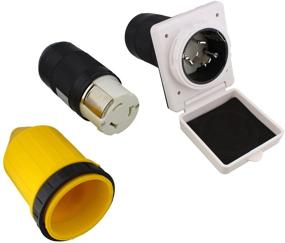 img 3 attached to ⚡️ ABN Outdoor Marine Electrical Power Inlet Socket Box 50A 125/250V - Twist Lock Plug & Cord Cover Included