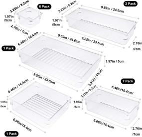 img 3 attached to 17 Pack Clear Plastic Drawer Organizer Containers - Desk Drawers Trays Storage for Kitchen, Bathroom, Makeup, and Bedroom Dresser Drawer - Large Capacity Bins with 5-Size Dividers