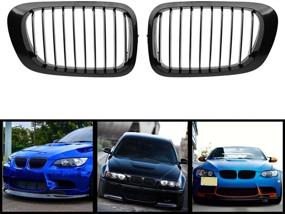 img 2 attached to Enhance the Look of Your E46 2-Door 1999-2002 with Black Single Line Left + Right Front Kidney Grille Grill