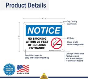 img 3 attached to Notice Smoking Building Entrance Sign Occupational Health & Safety Products