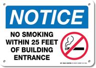 notice smoking building entrance sign occupational health & safety products logo