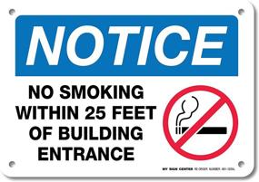 img 4 attached to Notice Smoking Building Entrance Sign Occupational Health & Safety Products