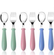 🍴 set of 3 stainless steel toddler utensils - safe children's cutlery with round handle for baby - cute fork and spoon set logo