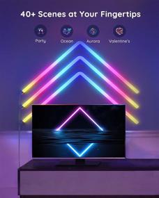 img 2 attached to 🎮 Govee Glide RGBIC Smart Wall Light Bar for Gaming and Streaming - Music Sync Home Decor LED Light with 40+ Dynamic Scenes - Multicolor Customizable - Works with Alexa and Google Assistant - 6 Pcs + 1 Corner