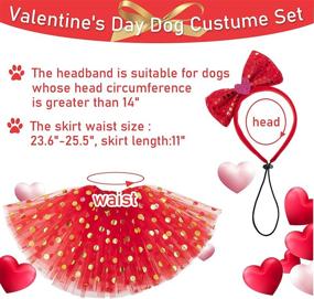 img 3 attached to ❤️ Valentines Day Dog Costume - Heart Headband & Tutu Dress for Large Dogs - Cute Red Holiday, Party Accessories Clothing - FLYSTAR