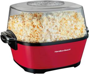 img 4 attached to 🍿 Hamilton Beach Electric Hot Oil Popcorn Popper, Healthy Snack Maker, Red - Produces 24 Cups (73302)