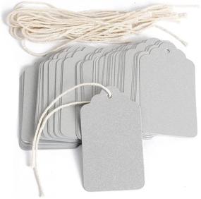 img 4 attached to 🎁 Obling Paper Tags: Versatile Silver Craft Tags with Twine - Ideal for Art, Crafts, Gifts & Holidays, 100PCS