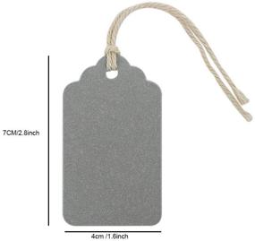 img 1 attached to 🎁 Obling Paper Tags: Versatile Silver Craft Tags with Twine - Ideal for Art, Crafts, Gifts & Holidays, 100PCS