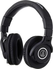 img 4 attached to Upgrade Your Studio Gear with Audio-Technica ATH-M40x Professional Studio Monitor Headphones: 90-Degree Swiveling Earcups, Pro-Grade Earpads/Headband, and Detachable Cables