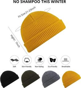 img 2 attached to 🎩 4-Piece Satinior Trawler Beanie Watch Hat with Roll-Up Edge – Stylish Fisherman Skullcap for Men and Women