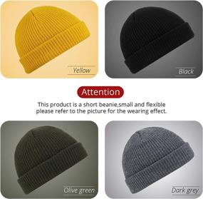 img 3 attached to 🎩 4-Piece Satinior Trawler Beanie Watch Hat with Roll-Up Edge – Stylish Fisherman Skullcap for Men and Women