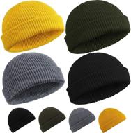 🎩 4-piece satinior trawler beanie watch hat with roll-up edge – stylish fisherman skullcap for men and women logo