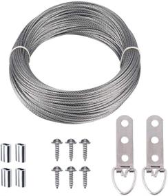 img 4 attached to 🖼️ Stainless Steel Picture Hanging Wire Kit - Includes 10 D-Ring Picture Hangers with Screws and 20 Aluminum Crimping Loop Sleeves - Supports up to 110 Lbs - 1.5mm x 65 Feet
