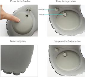 img 2 attached to Компактная надувная подушка для шеи для путешествий, автомобиля, самолета - ультралегкая подушка для шеи в виде буквы U с удобной подголовником и поддержкой шеи. Надуйте, сложите для хранения.