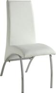 pervis white leather chrome chair logo