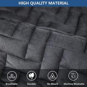 img 2 attached to 🛋️ Eismodra Dark Gray Couch Cover with Armrest, Backrest, and Anti-Slip Feature - Perfect for Leather L Shaped Sofas and Loveseats - 28 x 28 Inches (1 Piece)