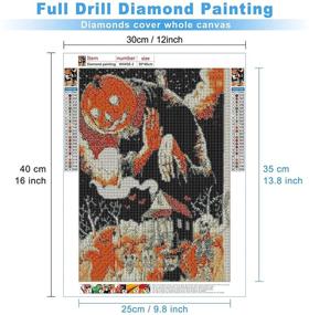 img 3 attached to 🎃 MXJSUA 5D DIY Diamond Painting Full Round Drill Kits - Halloween Skull Pumpkin Art Craft for Home Wall Decor